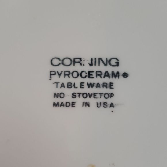 2 Corning Pyroceram White Dinner Plates 10¼" Whispering Mist Pattern White Grey - Picture 6 of 8